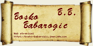 Boško Babarogić vizit kartica